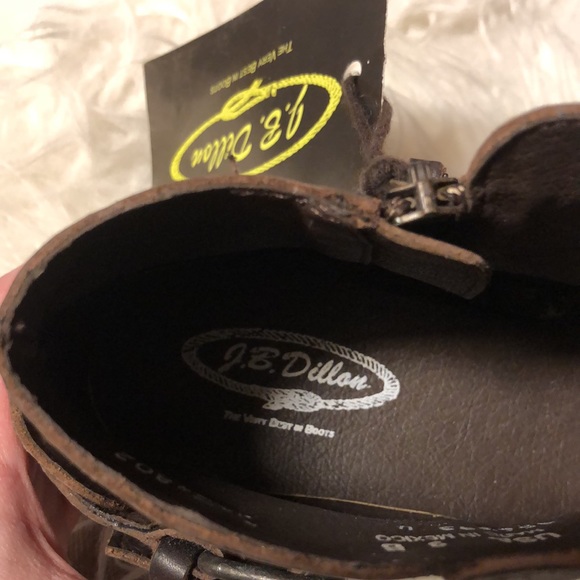 JB Dillion Brown Leather Zip Up Ankle Boots (New) - Picture 8 of 10